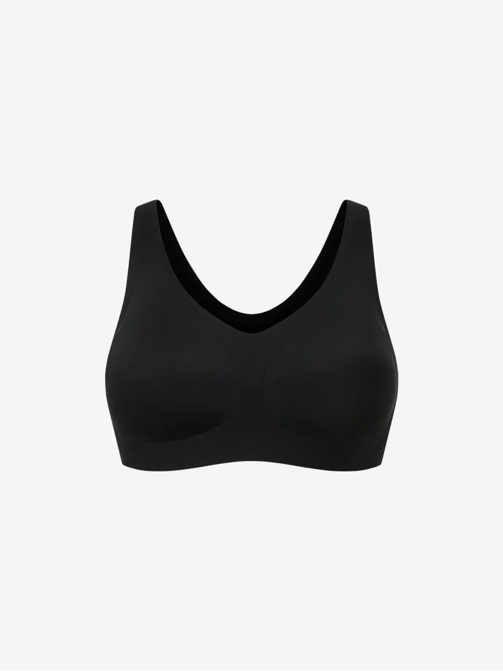 Wireless Everyday V-Neck Comfort Bra in Black
